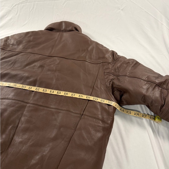 Vintage Eddie Bauer Leather Bomber Puffer Jacket Coat Size S Genuine - Picture 9 of 9